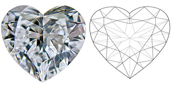 Forma crescida laboratório VS2 do coração do CT dos diamantes 1,64 do CVD da fantasia de ZKZ