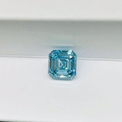 Asscher cortou o quilate sintético azul de Diamond Lab Engineered Diamonds 1-2