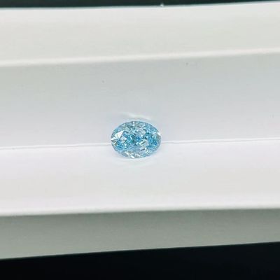 ZKZ Diamantes 1 quilate Tamanho Oval Laboratório solto Crescido Diamantes azuis VVS2