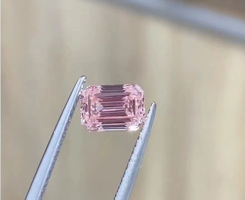 Categoria clara extravagante da joia sintética dos diamantes de Emerald Cut Lab Grown Pink