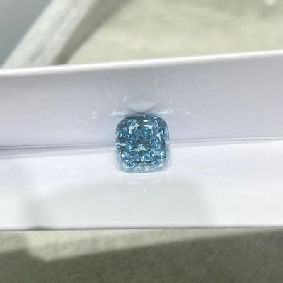 Corte brilhante 1.17ct Diamond Lab Grown Colored Diamonds azul VS1 do coxim