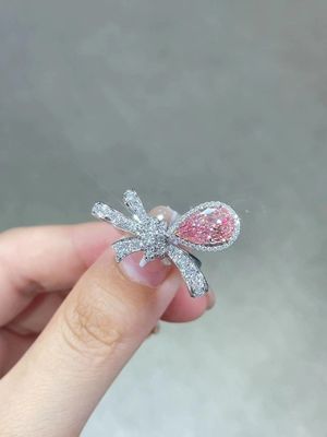 Anel de diamante sintético 18k Anéis de ouro branco