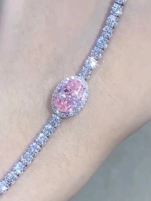 2.87ct Diamante rosa Pulseira de ténis Oval cortado solto Diamante sintético