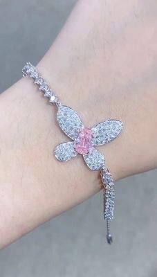 Bracelete sintético de diamante solto Produto borboleta Produção de jóias Colar de orelhas