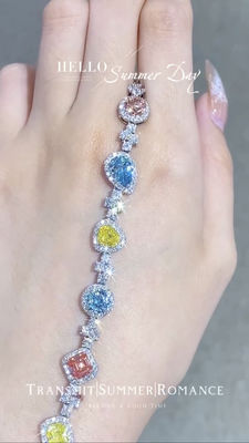Coloured Lab Criado Diamante Bracelet Candy Bracelet Lab Diamante Joias