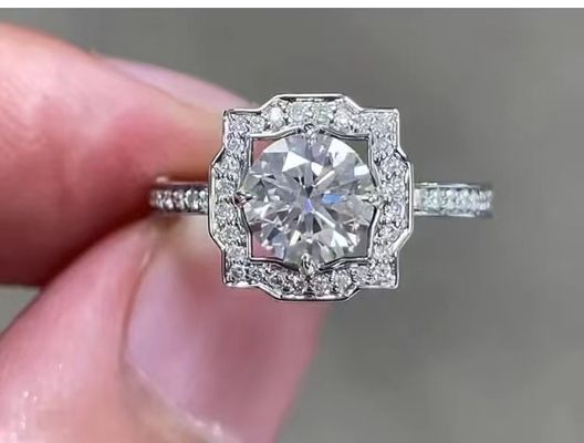 Laboratório de joalheria de diamantes de laboratório de diamantes crescidos joalheria redonda diamantes anéis stud brincos
