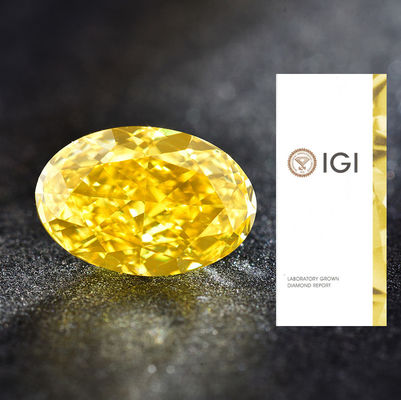 Diamantes Amarelos Criados em Laboratório 1,00ct Amarelo Vivo VS1 Forma Oval HPHT