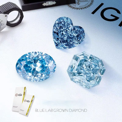 Diamantes azuis cultivados em laboratório Certificado IGI Opções de jóias personalizadas de diamantes