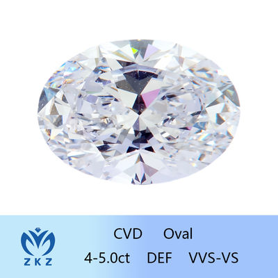 Sintético incolor 4-5ct CVD Laboratório Crescido Oval Diamante 10 Dureza de Mohs