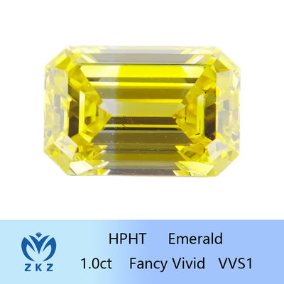 HPHT 1ct Laboratório Criado Diamantes Amarelos Esmeralda Corte VVS Claridade Certificado IGI