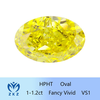 Diamantes crescidos 1-1.2ct do corte do diamante VS1 de ZKZ laboratório amarelo extravagante oval