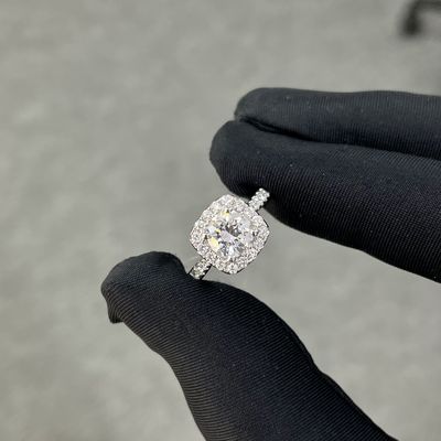 1.008ct D/E VVS redondo CVD Anel de diamante branco Anéis de diamante cultivados com certificação IGI