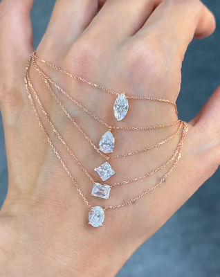 Fancy Shape Lab Crescido Colar de Diamante Diamante Pendente Moda Diamante Joias