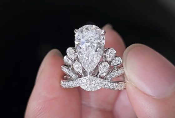 CH Laboratório de Customização Ringos de diamante cultivados Coroa anel de diamante de diamante 18k anel de noivado