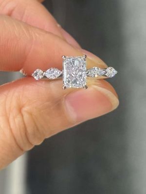 Radiant Cut 1.04ct Anéis de Diamante de Laboratório IGI Certificado Platina Anel de Noivado PT950